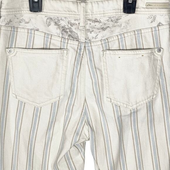 ANTHROPOLOGIE PILCRO Women’s Kenna Cream Striped Floral Slim Pant - Picture 5 of 5